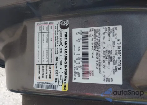 2010 Ford F-150 Fx4/Harley-Davidson/King Ranch/Lariat/Platinum/Xl/Xlt из США, поврежденный, VIN 1FTFW1EV9AFC74296